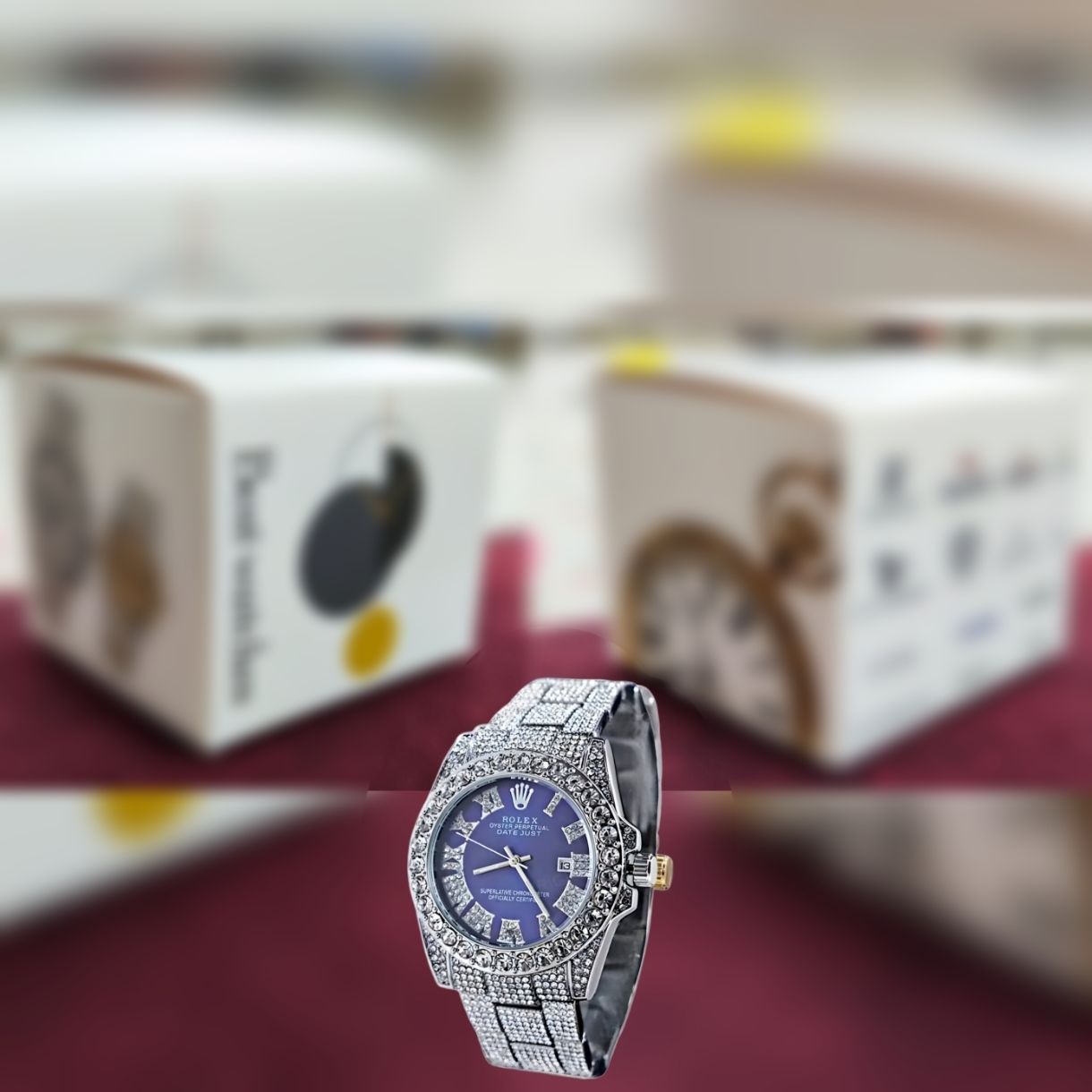 ساعت مچی عقربه ای  مدل فول نگین استون کد Av-Ro-5 -  - 6