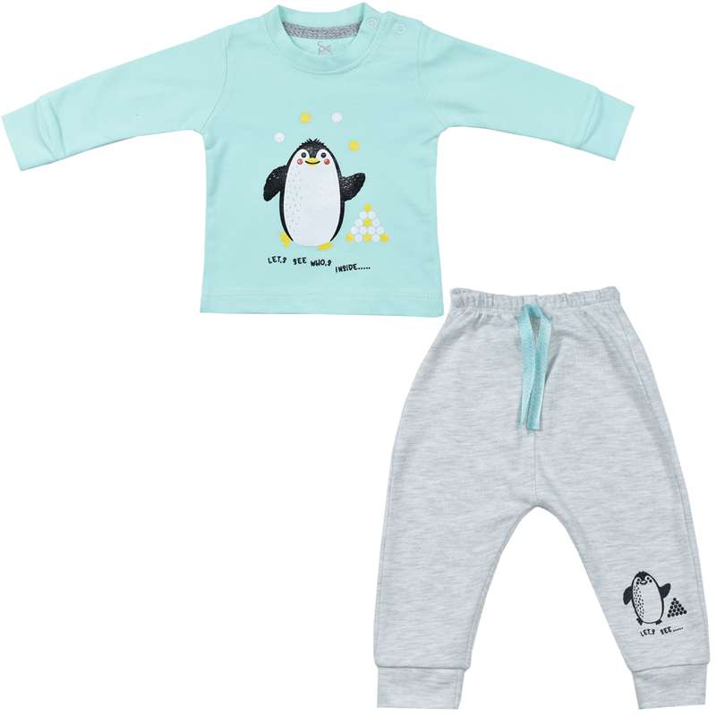 ست تی شرت و شلوار نوزادی اسپیکو مدل پنگوئن