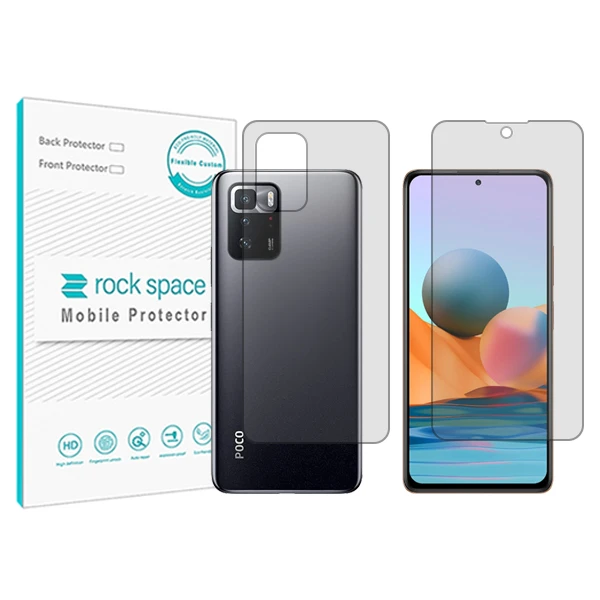 محافظ صفحه نمایش شفاف راک اسپیس مدل HyGEL مناسب برای گوشی موبایل شیائومی Poco X3 GT به همراه محافظ پشت