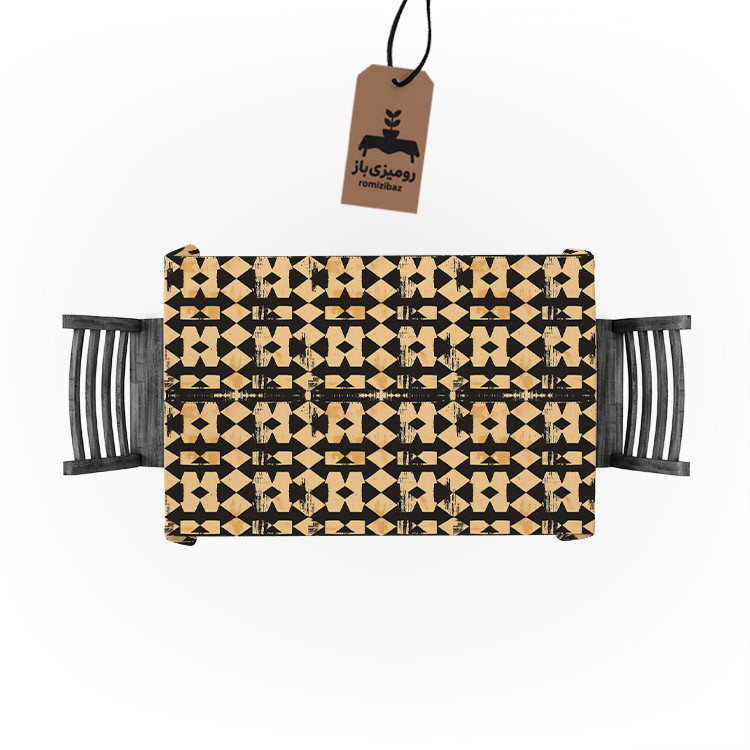 رومیزی برند رومیزی باز طرح مستطیل مدل پتینه باستانی کد 1059