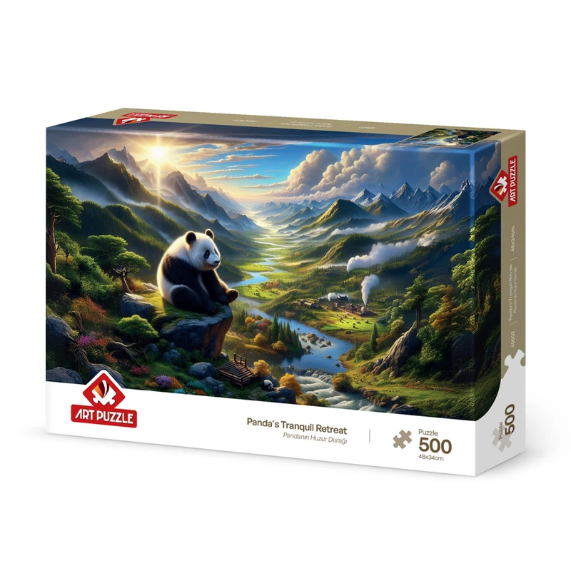 پازل 500 تکه آرت پازل مدل Panda's Tranquil Retreat كد 40502 مناسب نوجوان و بزرگسال