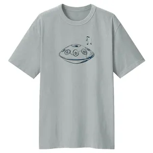 تی شرت آستین کوتاه لانگ زنانه مدل موزیک کد LL77 رنگ طوسی