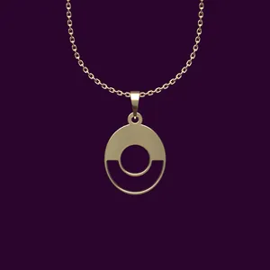 گردنبند طلا 18 عیار زنانه مدوپد مدل دایره کد OO2-1-1038