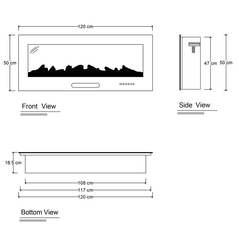 شومینه برقی اچ بی مدل LCD-120
