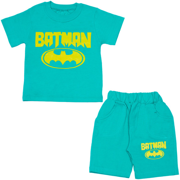 ست تی شرت و شلوارک پسرانه مدل batman کد 135 رنگ آبی