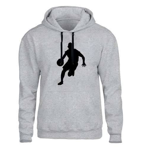 هودی مردانه مدل بسکتبال کد B504 رنگ طوسی