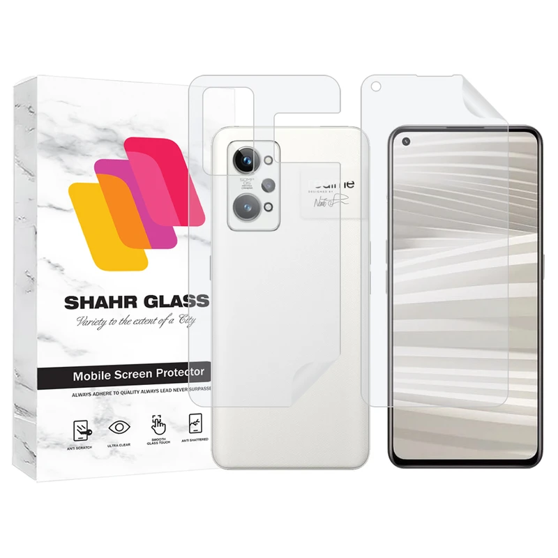 محافظ صفحه نمایش شهر گلس مدل MTNANFBSH مناسب برای گوشی موبایل ریلمی GT2 به همراه محافظ پشت گوشی