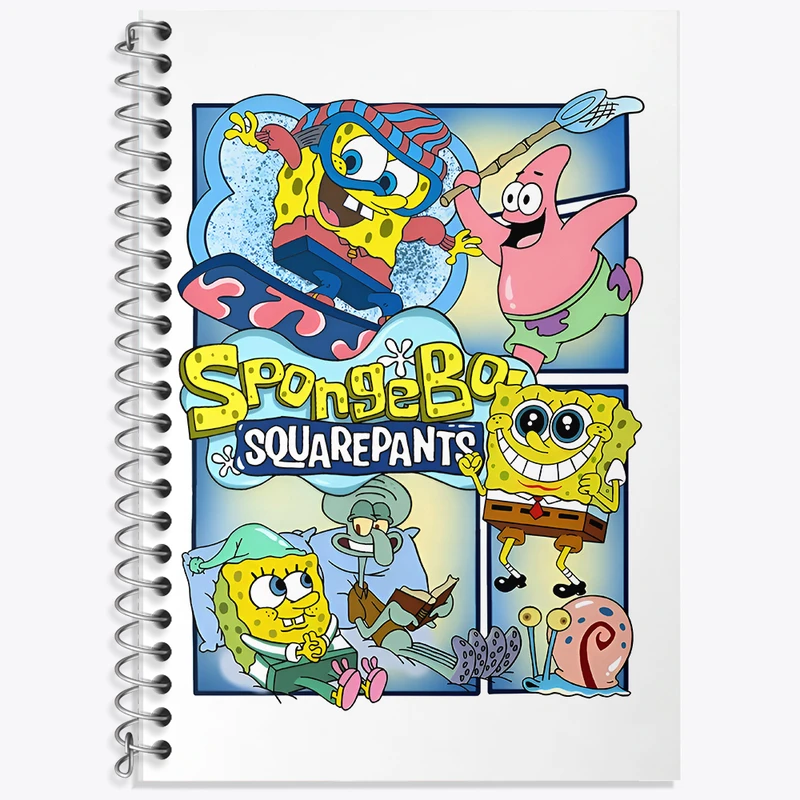 دفتر زبان 50 برگ خندالو مدل دو خط طرح باب اسفنجی کد N3764