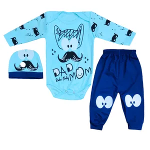 ست 3 تکه لباس نوزادی مدل سیبیل کد 48