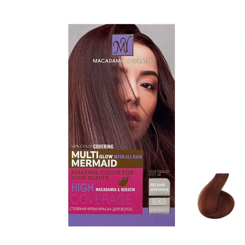 کیت رنگ مو مای شماره 8.63 حجم 50 میلی‌لیتر رنگ بلوند شکلاتی