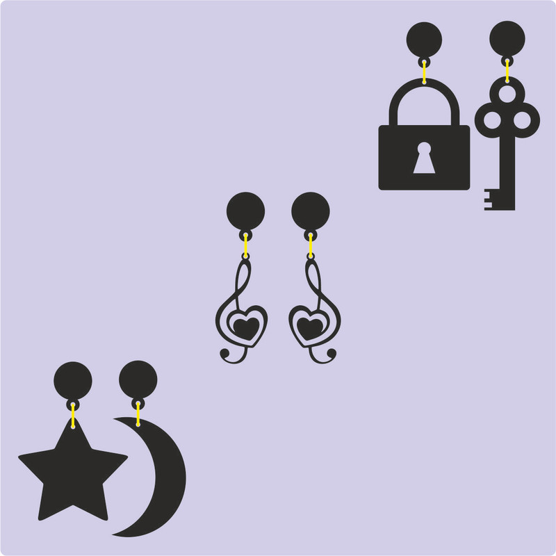 گوشواره دخترانه کد 308 مجموعه 3 عددی