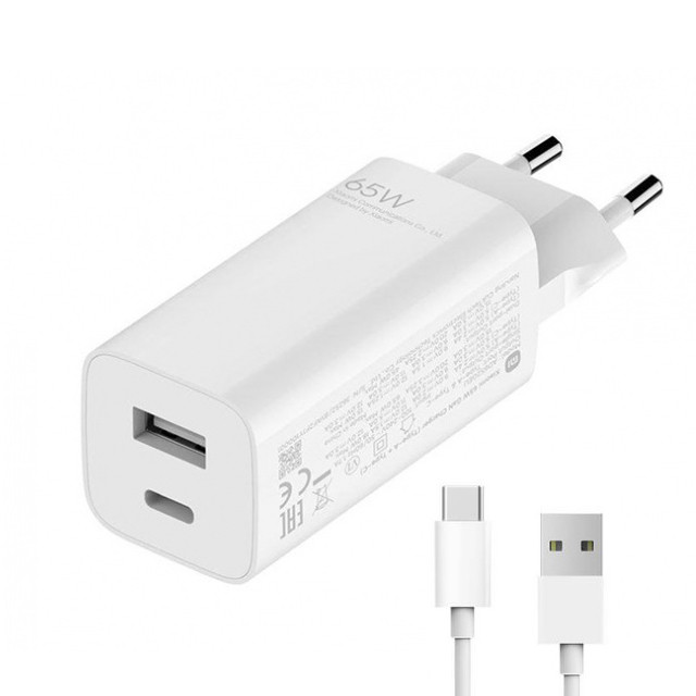 شارژر دیواری شیائومی مدل AD652GEU-1A1C به همراه کابل تبدیل USB -C