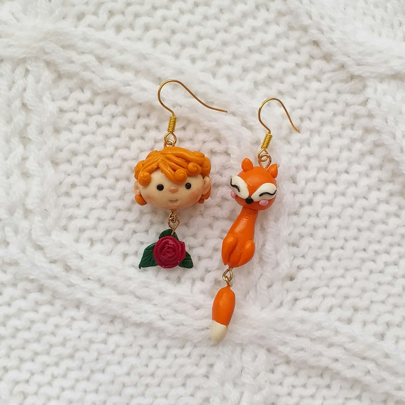 گوشواره دخترانه مدل شازده کوچولو کد E1019