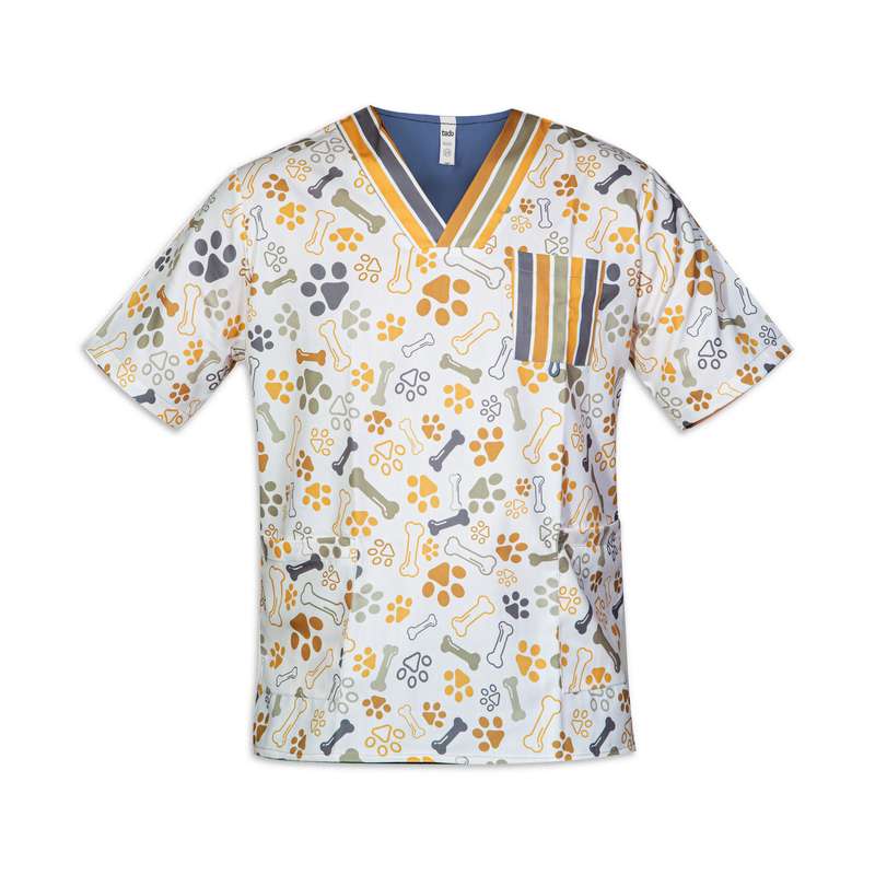 روپوش پزشکی مردانه تادو طرح پت مدل RO42