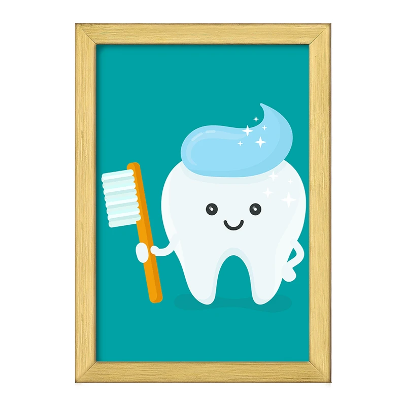 تابلو خندالو طرح دندان و دندان پزشکی کودکانه کد 36756