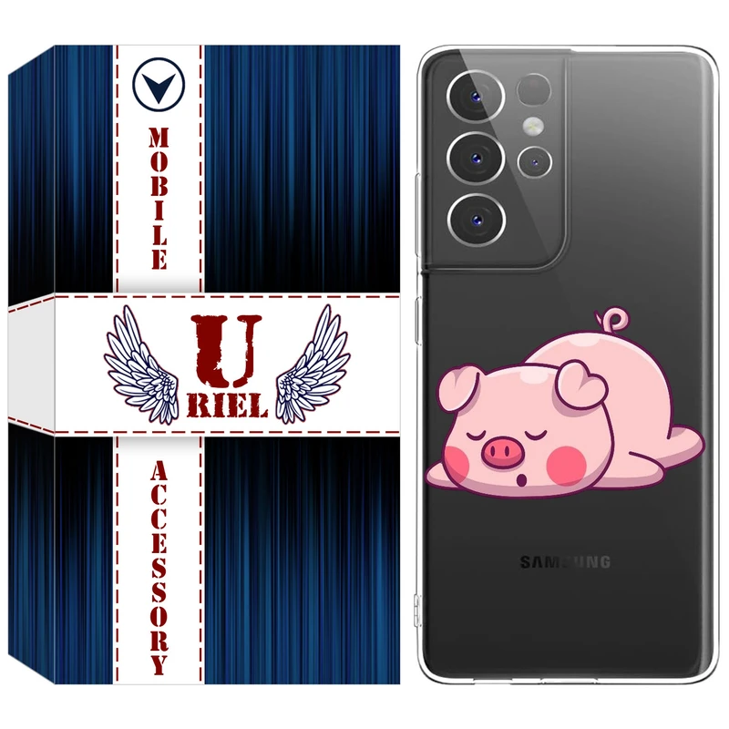 کاور یوریل قاب مدل Clear کد 42 طرح پیگی مناسب برای گوشی موبایل سامسونگ Galaxy S21 Ultra