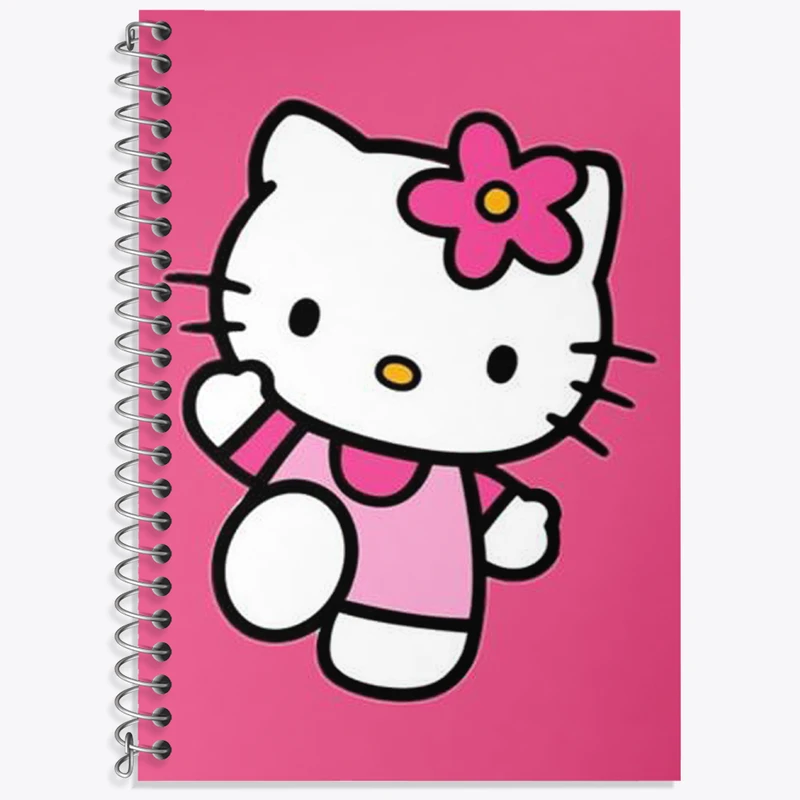 دفتر زبان 50 برگ خندالو مدل دو خط طرح هلو کیتی (Hello Kitty) کد N1841