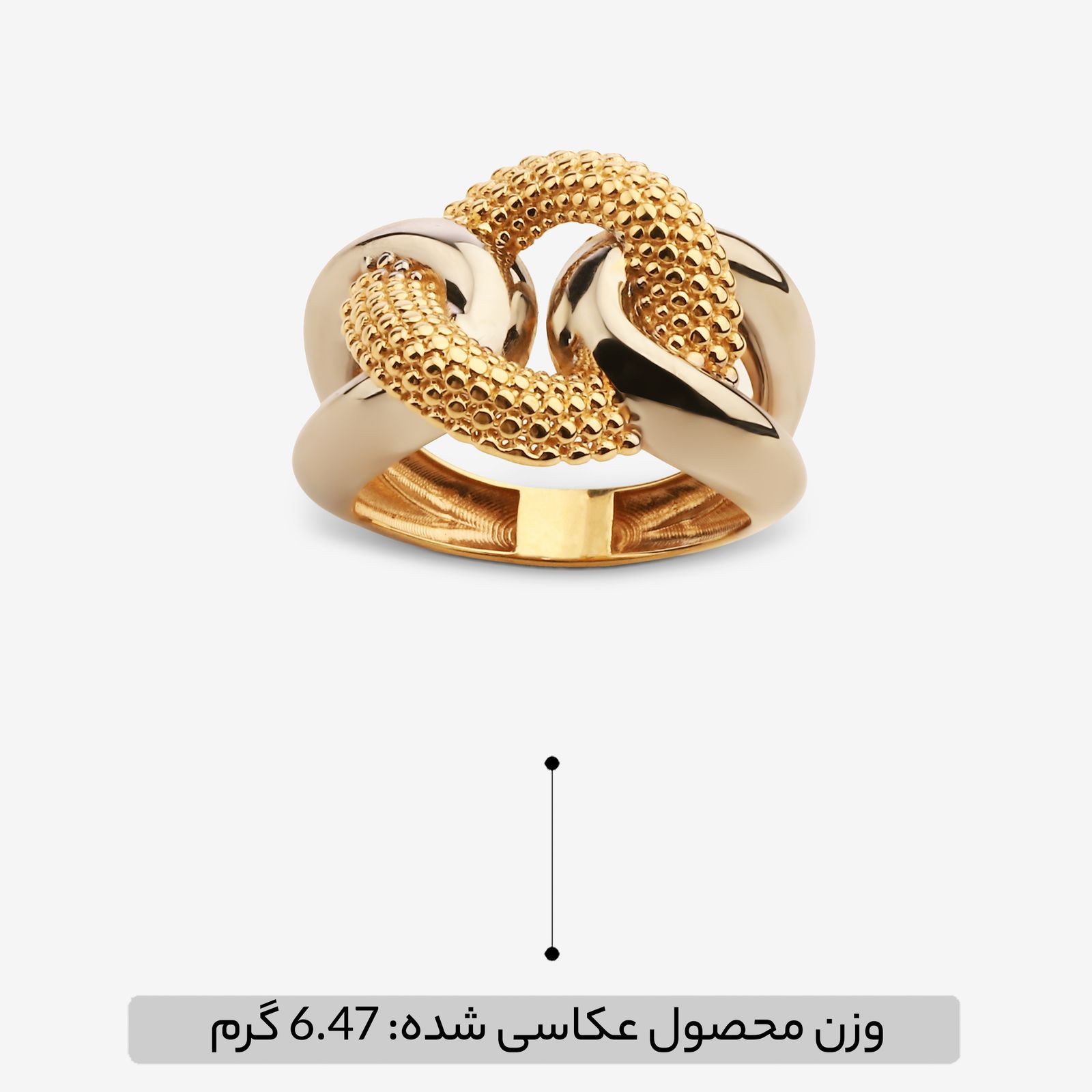 انگشتر طلا کم اجرت 18 عیار زنانه گلدم مدل R344010 سایز 56 -  - 6