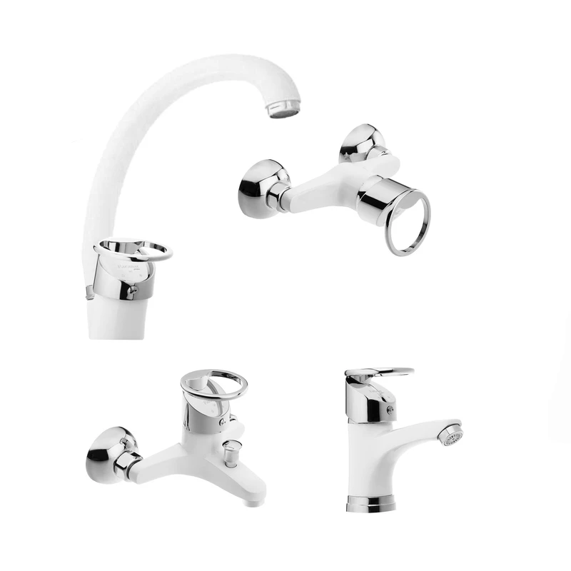 ست شیرآلات شیرالات بهداشتی و ساختمانی توفیق مدل تنسو النگویی مجموعه 4 عددی