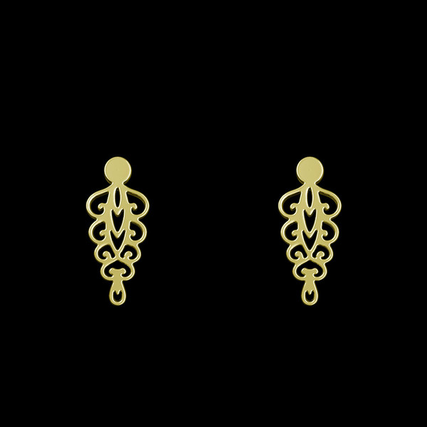 گوشواره طلا 18 عیار زنانه مدوپد مدل اسلیمی کد GA1-10791