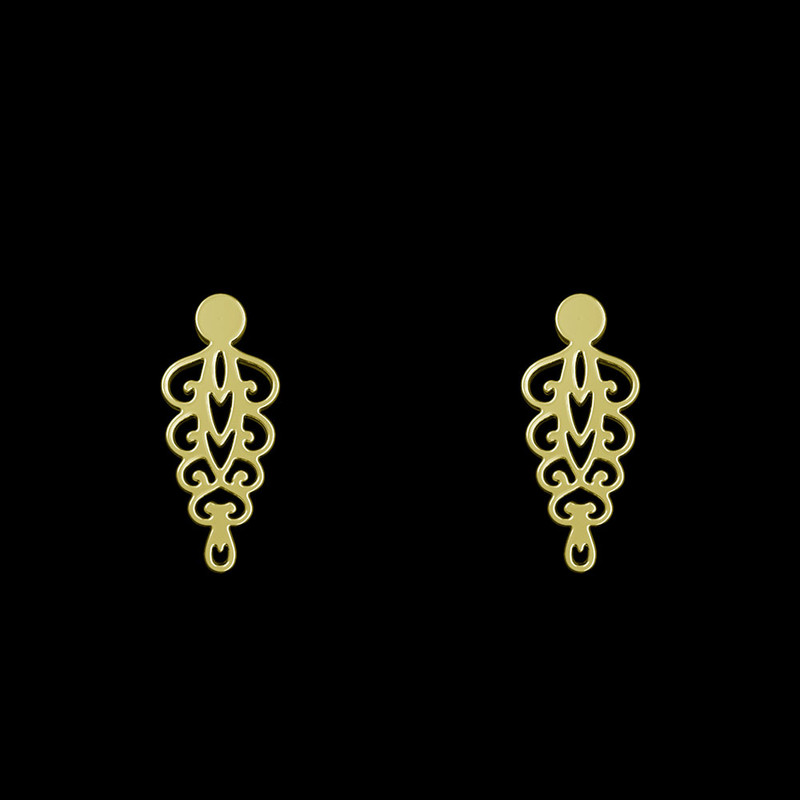 گوشواره طلا 18 عیار زنانه مدوپد مدل اسلیمی کد GA1-10791