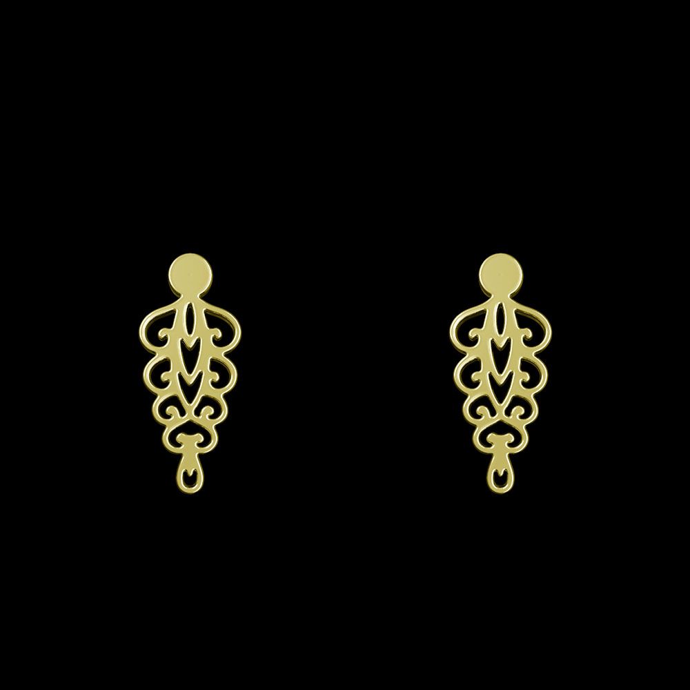 گوشواره طلا 18 عیار زنانه مدوپد مدل اسلیمی کد GA1-10791 -  - 1
