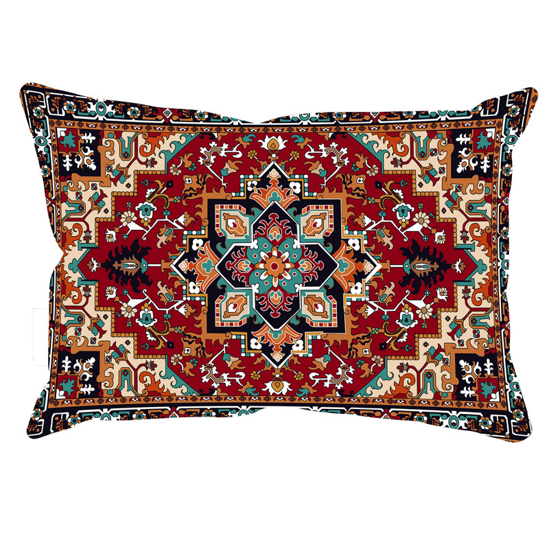 رو بالشی مدل قالی دورو طرح دار کد 90204