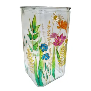 گلدان شیشه ای طرح گلزار کد 01