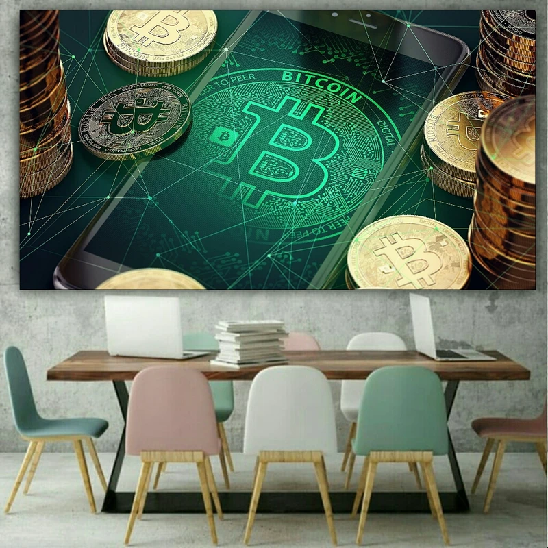 پوستر دیواری طرح بیت کوین کد FP189