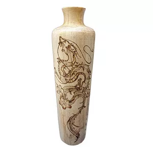 گلدان چوبی مدل دست ساز  طرح اژده ها