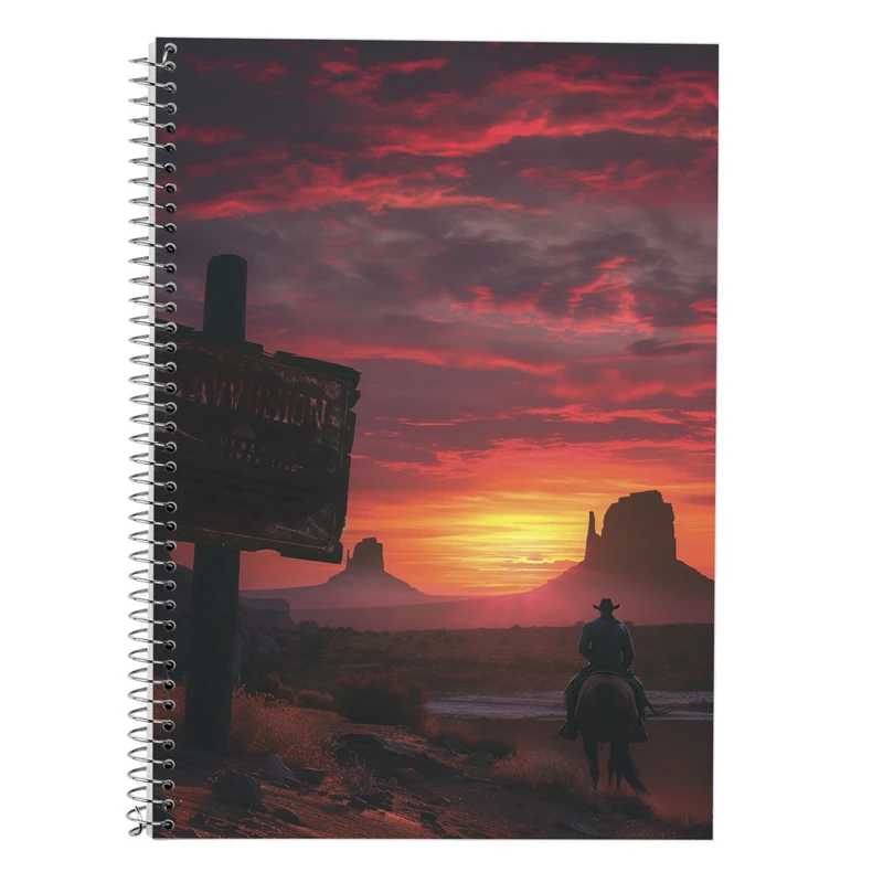 دفتر زبان 50 برگ مدوپد مدل دو خط طرح رد دد red dead کد DF13499
