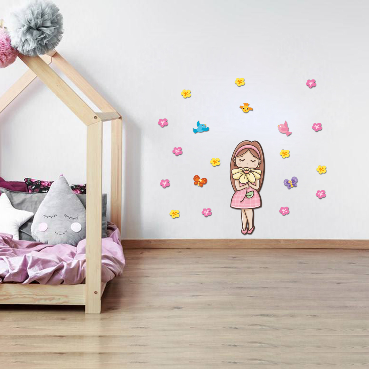 استیکر چوبی کودک باروچین مدل دختر مهربون کد 1282