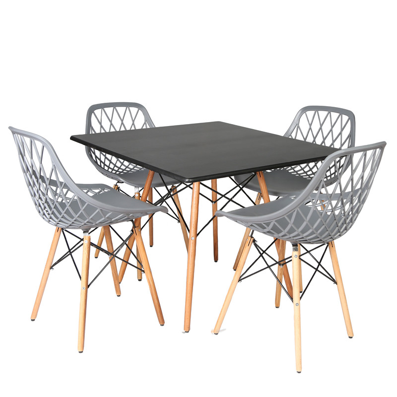 میز و صندلی ناهارخوری چهار نفره مدل الماس فایبرگلاس پایه ایفلی MM