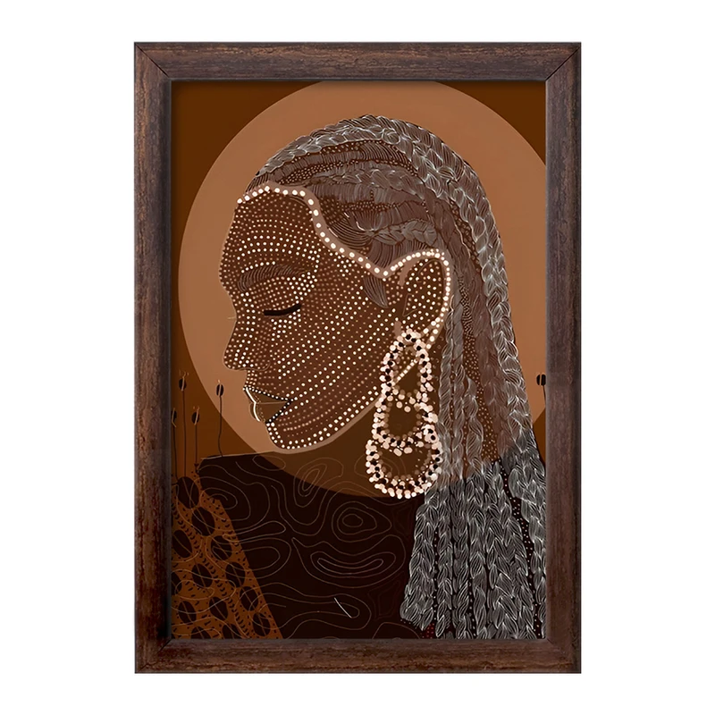 تابلو خندالو طرح زن آفریقایی کد F4797