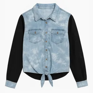 شومیز آستین بلند یقه برگردان زنانه مدل 03322