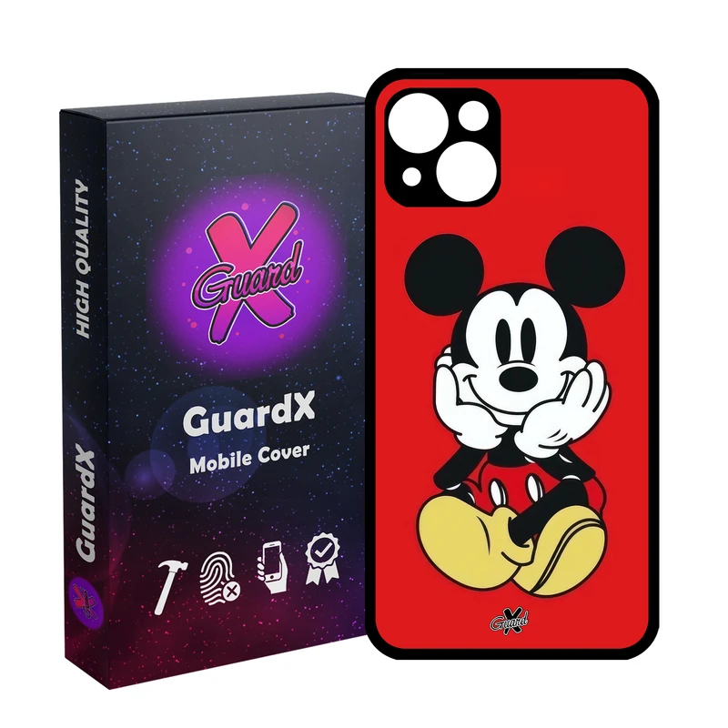 کاور گارد ایکس طرح میکی موس مدل Glass10627 مناسب برای گوشی موبایل اپل iPhone 13