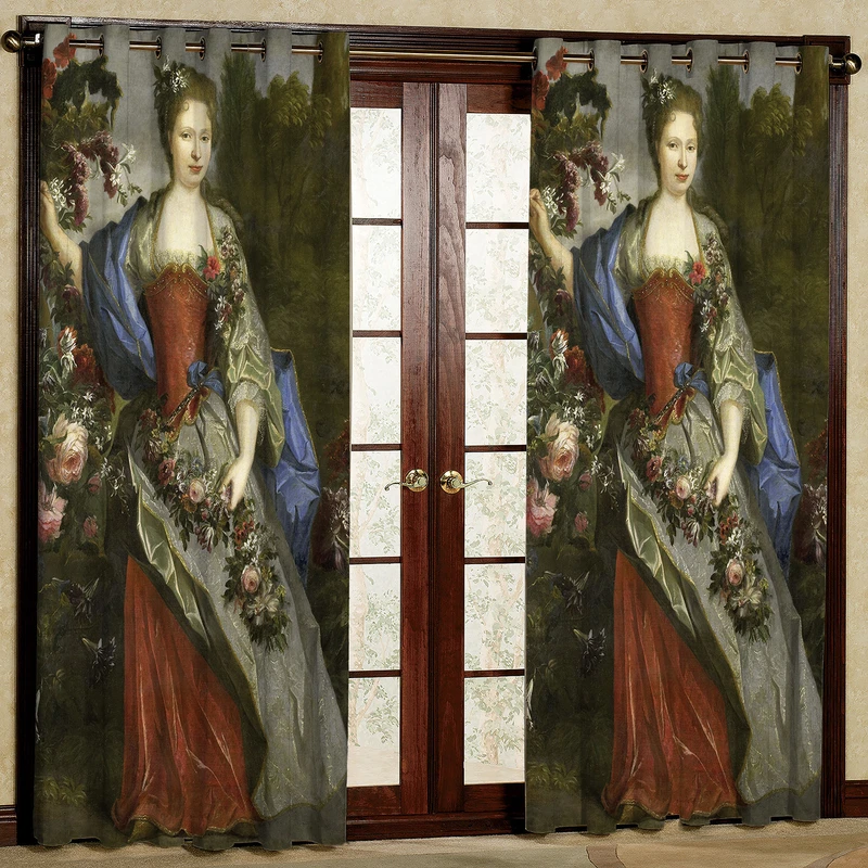  پرده مدل گل دار مخمل پانچی کد 447 سایز 140x280 سانتی متر