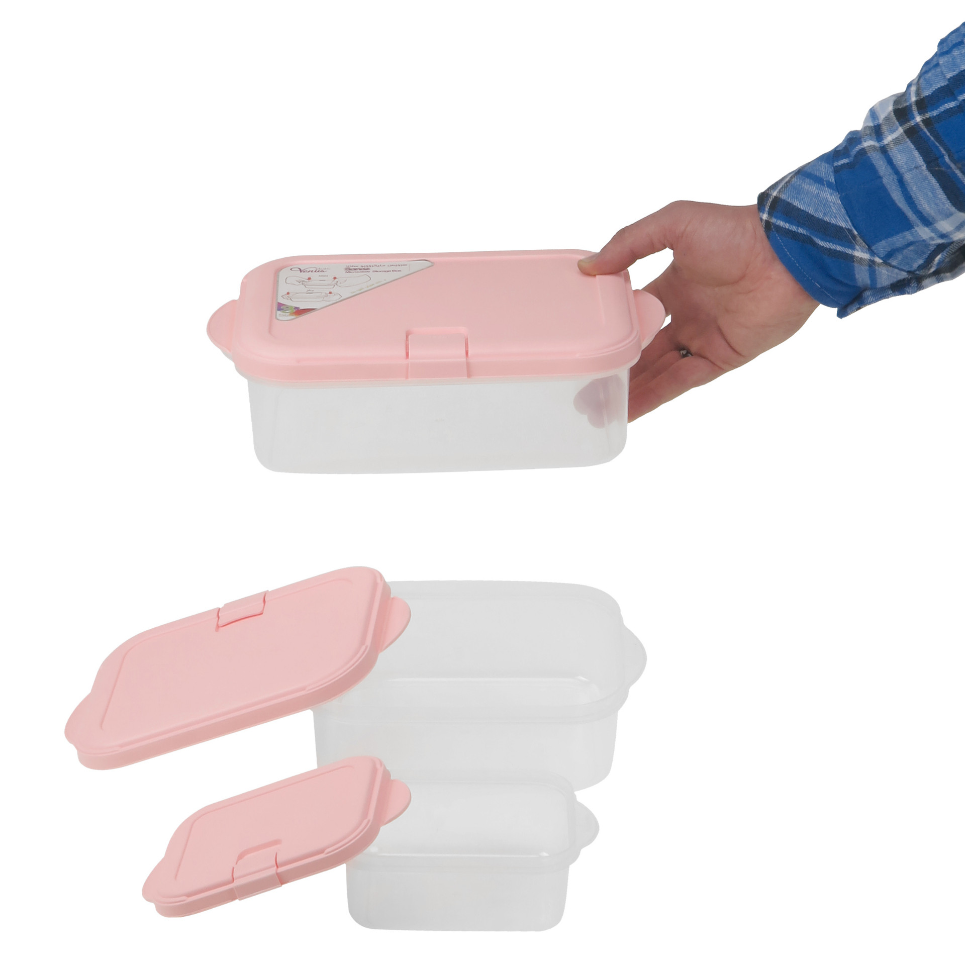 ظرف نگهدارنده ونوس پلاستیک مدل Z31 مجموعه 3 عددی