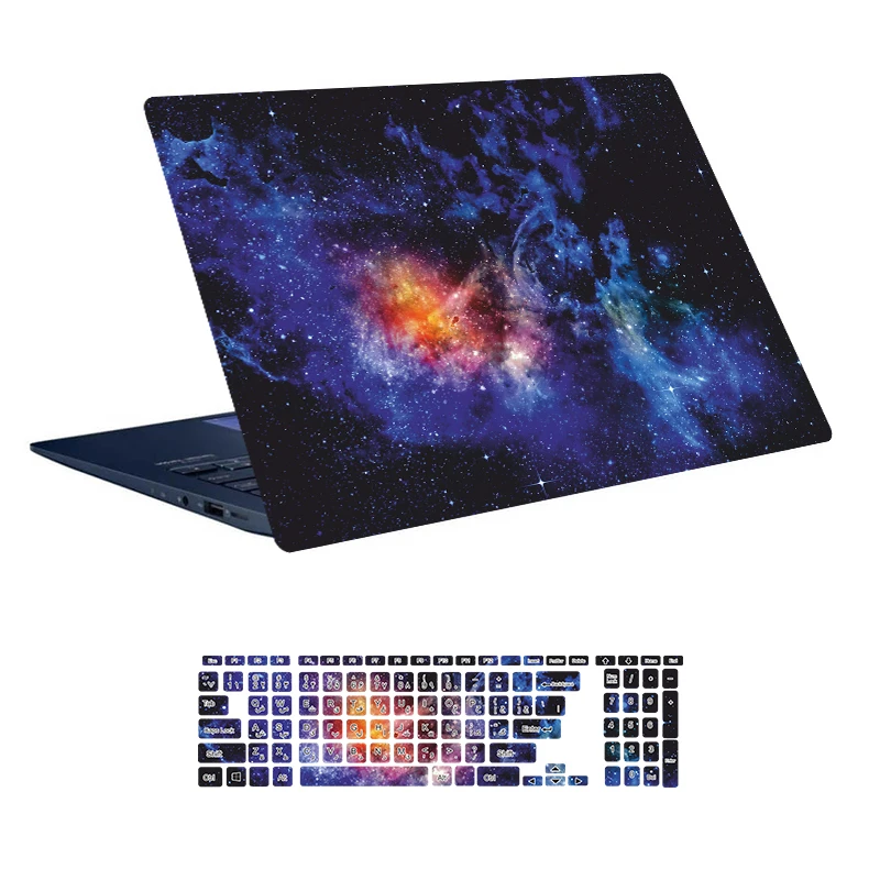 استیکر لپ تاپ توییجین و موییجین طرح Space کد 139 مناسب برای لپ تاپ 15.6 اینچ به همراه برچسب حروف فارسی کیبورد 