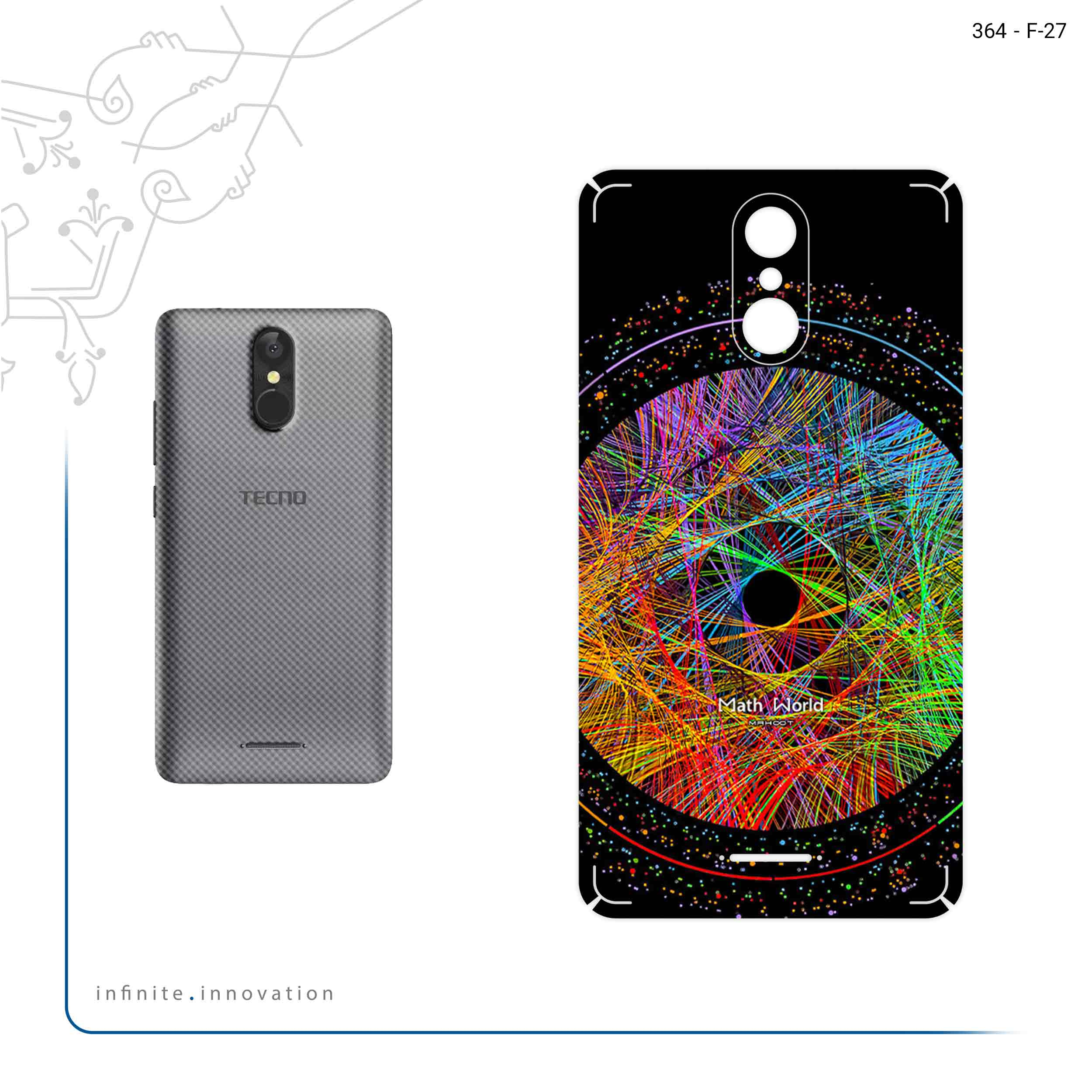 برچسب پوششی ماهوت مدل Mathematical Geometric Shape 2 مناسب برای گوشی موبایل تکنو WX3F LTE