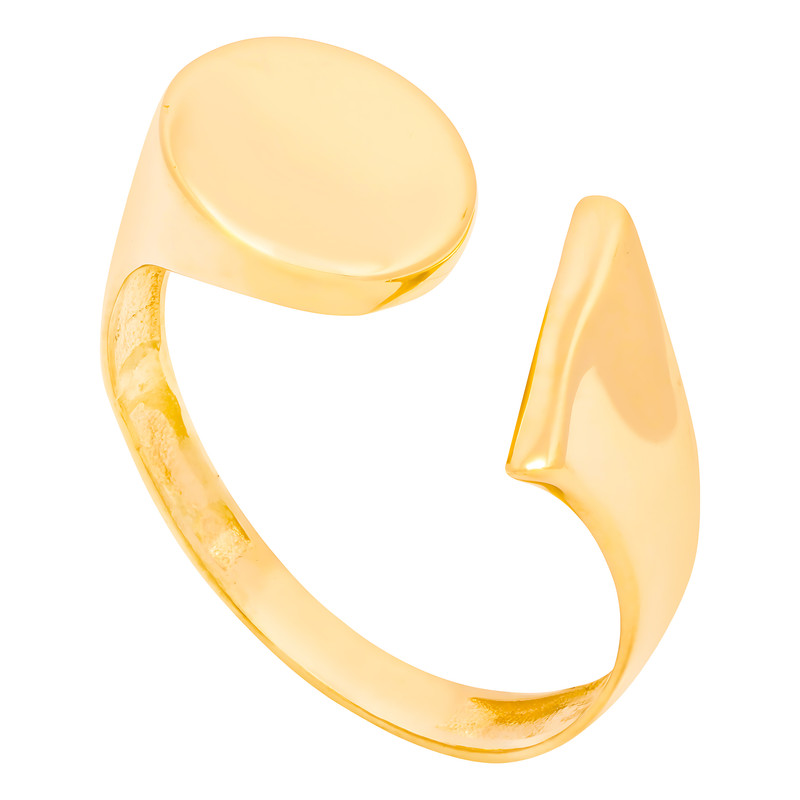 انگشتر طلا 18 عیار زنانه وی گالری مدل بیضی و خط کد R0171 سایز 55