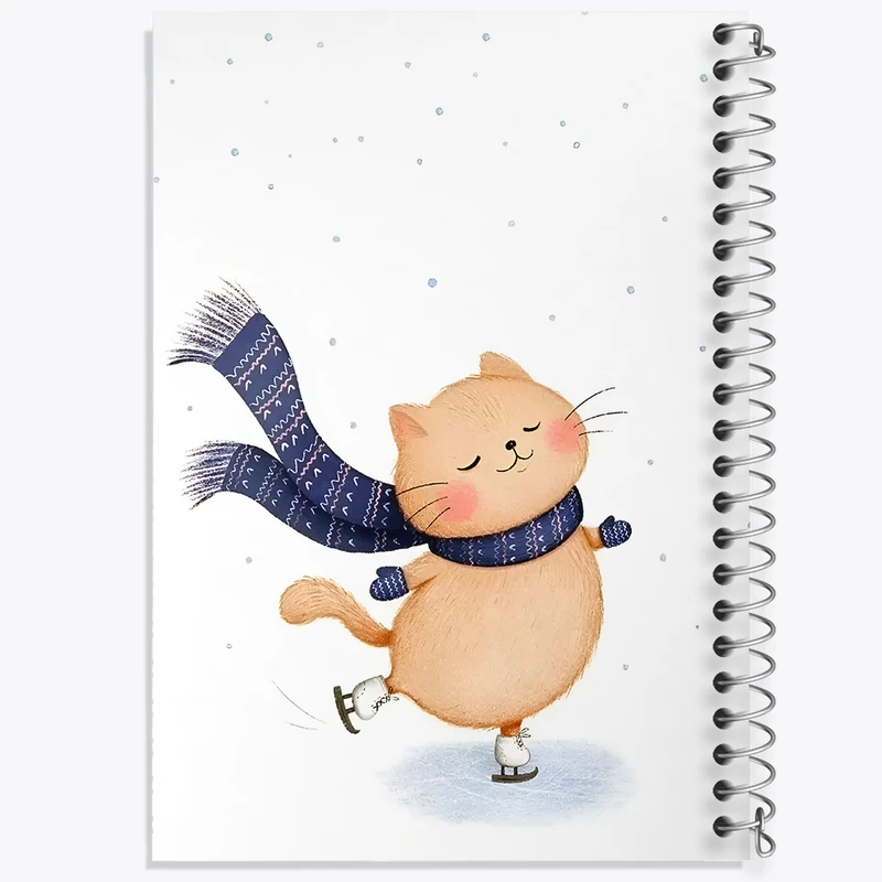 دفتر ژورنال نویسی 50 برگ خندالو مدل نقطه ای طرح گربه ی بامزه کد F8353