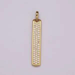 آویز گردنبند طلا 18 عیار زنانه قیراط طرح مستطیل کد GH2571