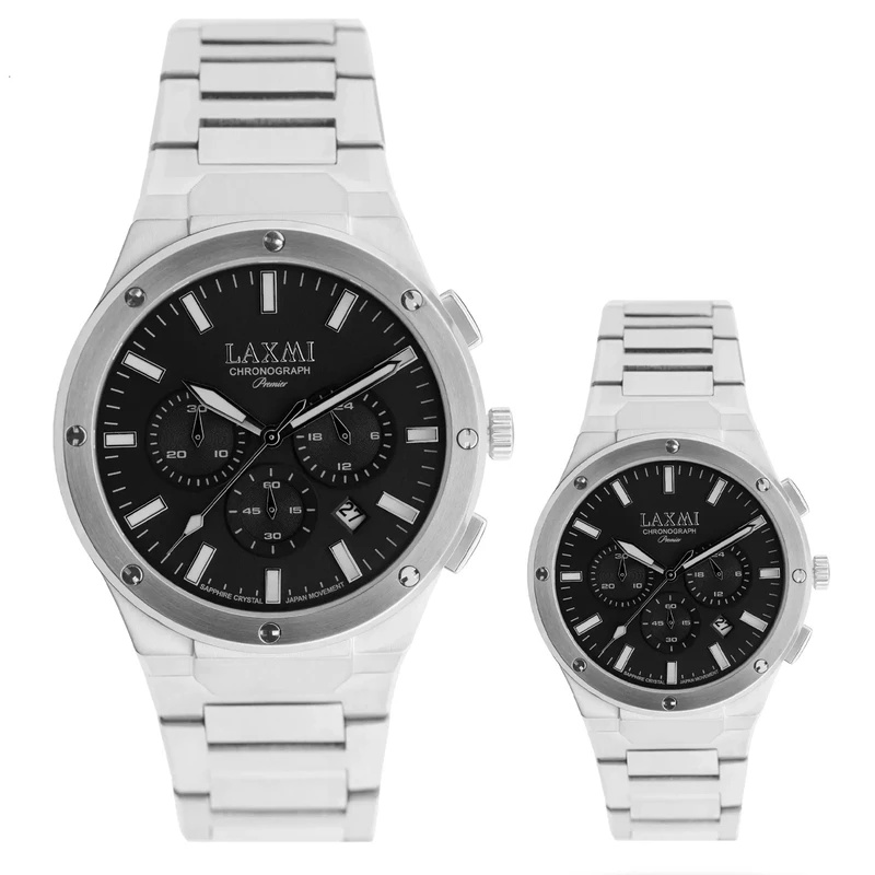 ست ساعت مچی عقربه‌ای کوارتز زنانه و مردانه لاکسمی مدل 8568/1
