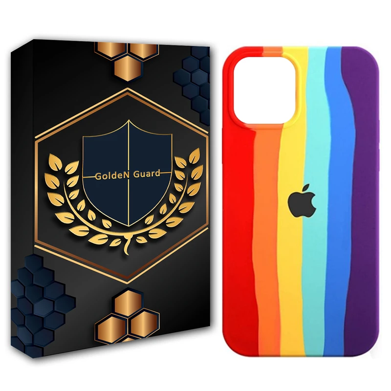 کاور گلدن گارد طرح رنگین کمان مدل سیلیکونی مناسب برای گوشی موبایل اپل iphone 13 Pro Max