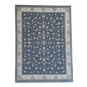 فرش ماشینی 700 شانه زمینه دودی رنگی حاشیه کرم مدل 12