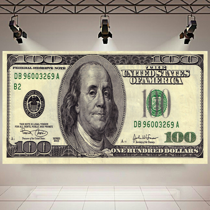 تابلو بوم طرح اسکناس صد دلاری کد AR5050