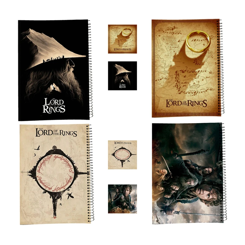 دفتر مشق 100 برگ طرح ارباب حلقه‌ها کد1 به همراه برچسب - مجموعه 8 عددی