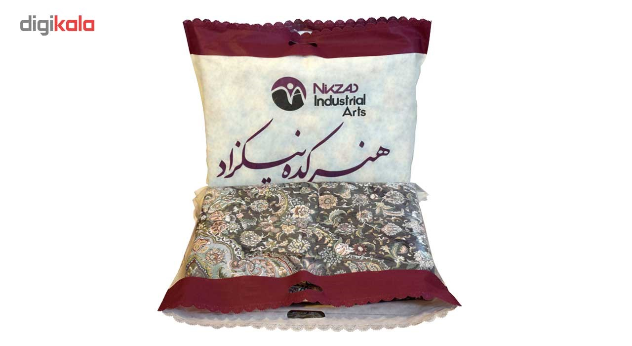 رو فرشی نیکزاد مدل نفیس کد 14-86 زمینه قهوه ای