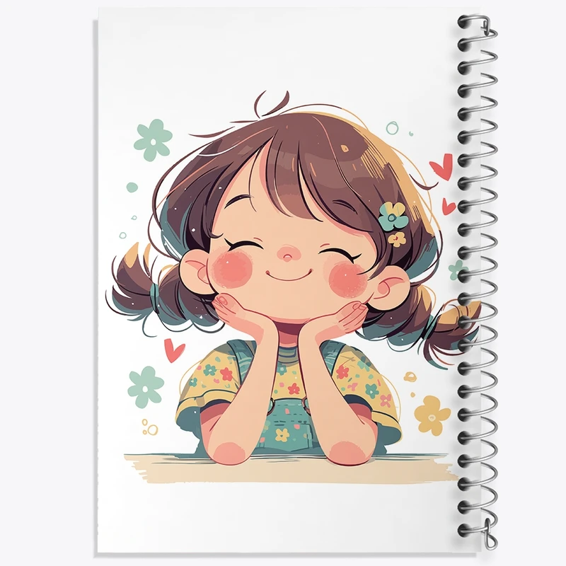 دفتر نقاشی 50 برگ خندالو طرح دخترانه کیوت کد F2302